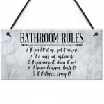 Bathroom Rules Sign Marble Theme Home Decor Home Gift