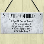 Bathroom Rules Sign Marble Theme Home Decor Home Gift