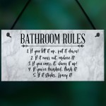 Bathroom Rules Sign Marble Theme Home Decor Home Gift