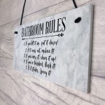 Bathroom Rules Sign Marble Theme Home Decor Home Gift