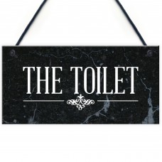 Marble Theme Hanging Bathroom Toilet Loo Sign Home Decor