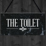 Marble Theme Hanging Bathroom Toilet Loo Sign Home Decor