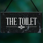 Marble Theme Hanging Bathroom Toilet Loo Sign Home Decor