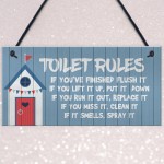 Toilet Rules Sign Nautical Theme Hanging Sign For Toilet