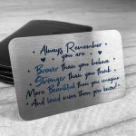 Braver Stronger Beautiful Quote Wallet Insert Friendship Gift