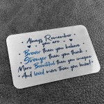 Braver Stronger Beautiful Quote Wallet Insert Friendship Gift
