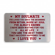 Soulmate Gift Wallet Card Insert Anniversary Gift For Him Her