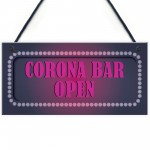 CORONA BAR OPEN Sign Neon Effect Home Bar Pub Man Cave Sign