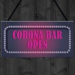 CORONA BAR OPEN Sign Neon Effect Home Bar Pub Man Cave Sign