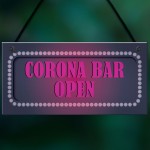 CORONA BAR OPEN Sign Neon Effect Home Bar Pub Man Cave Sign