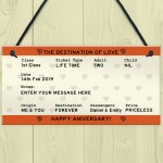 Personalised Anniversary Gifts For Him Her Novelty Train Ticket 