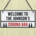 PERSONALISED Corona Bar Sign Home Bar Pub Plaque Quaratine