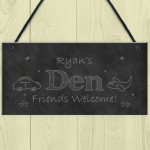 Chalkboard Effect PERSONALISED Den Sign For Playroom House