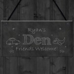Chalkboard Effect PERSONALISED Den Sign For Playroom House