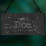 Chalkboard Effect PERSONALISED Den Sign For Playroom House