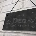 Chalkboard Effect PERSONALISED Den Sign For Playroom House