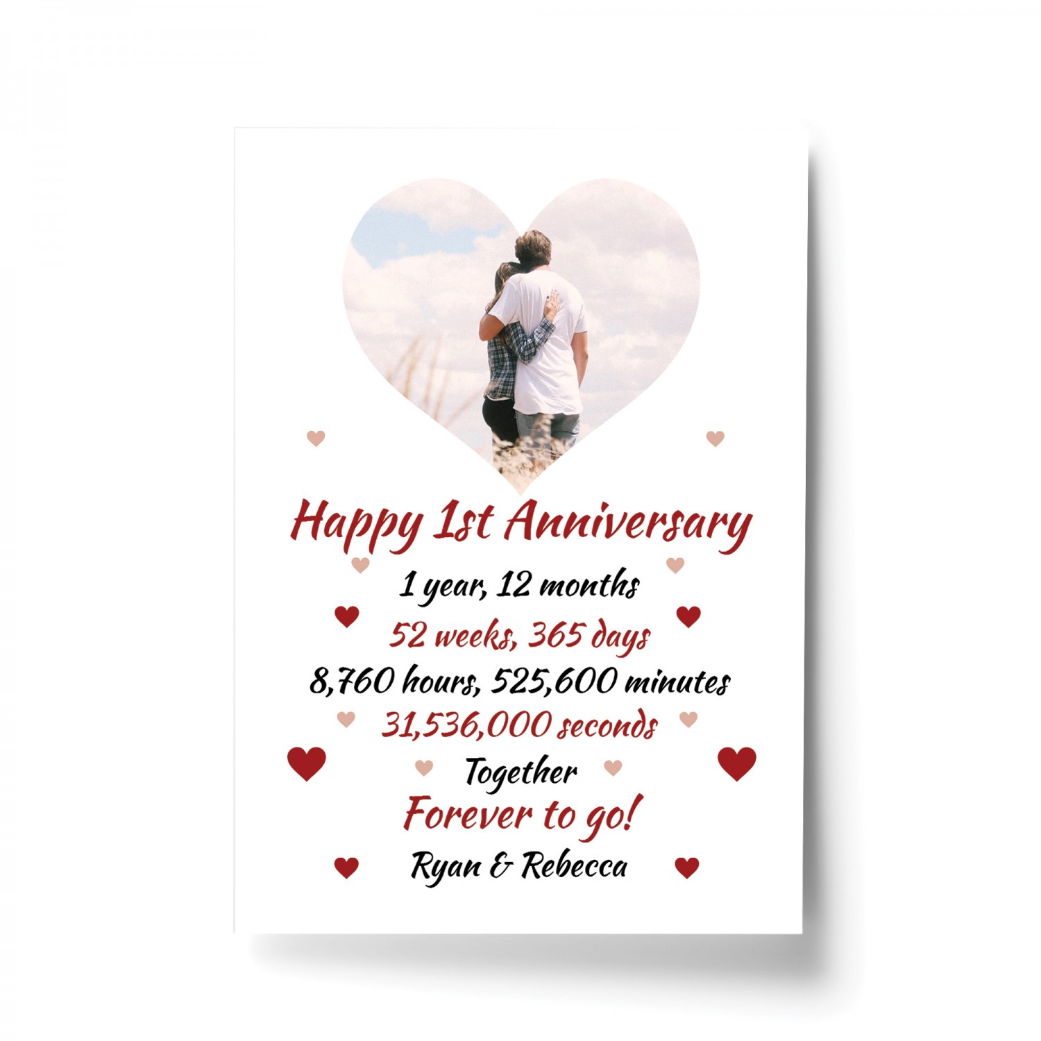 Personalised 1st Anniversary Gift For Husband Wife Print