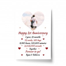 PERSONALISED 1st Anniversary Gift For Husband Wife A4 Print