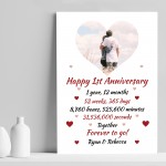PERSONALISED 1st Anniversary Gift For Husband Wife A4 Print
