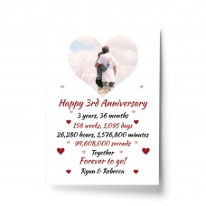 PERSONALISED 3rd Anniversary Gift For Husband Wife A4 Print