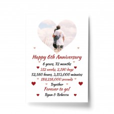 PERSONALISED 6th Anniversary Gift For Husband Wife A4 Print