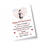 PERSONALISED 6th Anniversary Gift For Husband Wife A4 Print