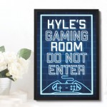 A4 Framed Gaming Print Boys Bedroom Mancave PERSONALISED