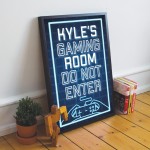 A4 Framed Gaming Print Boys Bedroom Mancave PERSONALISED