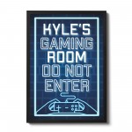 A4 Framed Gaming Print Boys Bedroom Mancave PERSONALISED