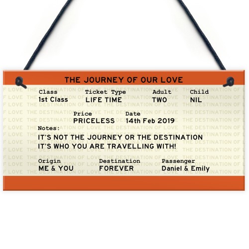 PERSONALISED Novelty Train Ticket Anniversary Gift For Him Her