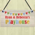 Playhouse Sign PERSONALISED Garden Den Playroom Door Bunting