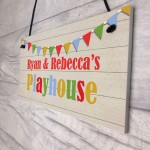 Playhouse Sign PERSONALISED Garden Den Playroom Door Bunting
