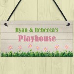 PERSONALISED Playhouse Garden Sign Hanging Den Room Plaque