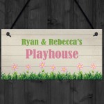 PERSONALISED Playhouse Garden Sign Hanging Den Room Plaque