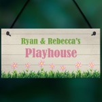 PERSONALISED Playhouse Garden Sign Hanging Den Room Plaque