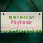 PERSONALISED Playhouse Garden Sign Hanging Den Room Plaque