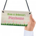 PERSONALISED Playhouse Garden Sign Hanging Den Room Plaque