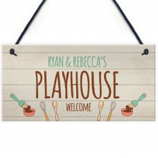 Personalised Playhouse Plaque Garden Name Den Playroom Sign