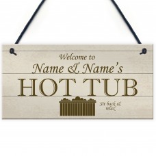 Shabby Chic HOT TUB Sign Personalised Garden Shed Summerhouse