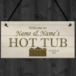 Shabby Chic HOT TUB Sign Personalised Garden Shed Summerhouse