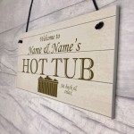Shabby Chic HOT TUB Sign Personalised Garden Shed Summerhouse