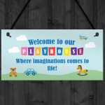 Welcome To Our Playhouse Sign Garden PLAYROOM Plaque