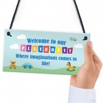 Welcome To Our Playhouse Sign Garden PLAYROOM Plaque