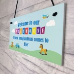 Welcome To Our Playhouse Sign Garden PLAYROOM Plaque
