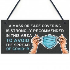 COVID 19 Hanging Door Sign Corona Wear Mask WARNING SIGN