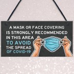 COVID 19 Hanging Door Sign Corona Wear Mask WARNING SIGN