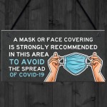 COVID 19 Hanging Door Sign Corona Wear Mask WARNING SIGN