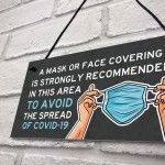 COVID 19 Hanging Door Sign Corona Wear Mask WARNING SIGN