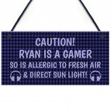 Funny Gaming Sign For Dad Son Brother PERSONALISED Gamer Gift