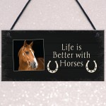 Life Better With Horses PERSONALISED Sign For Stable Horse Lover